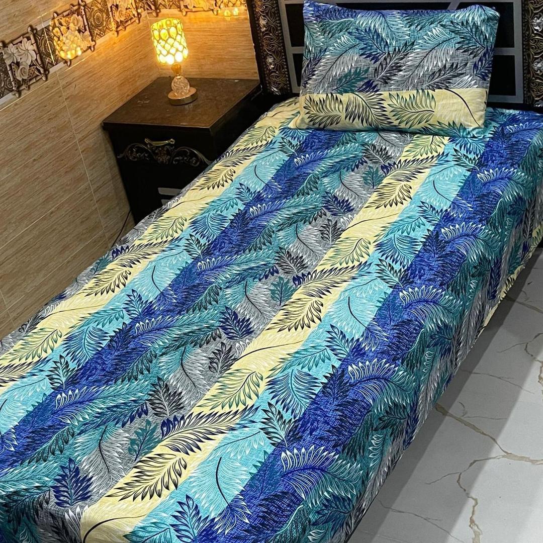 4 Pcs Crystal Cotton Printed Single Bedsheet