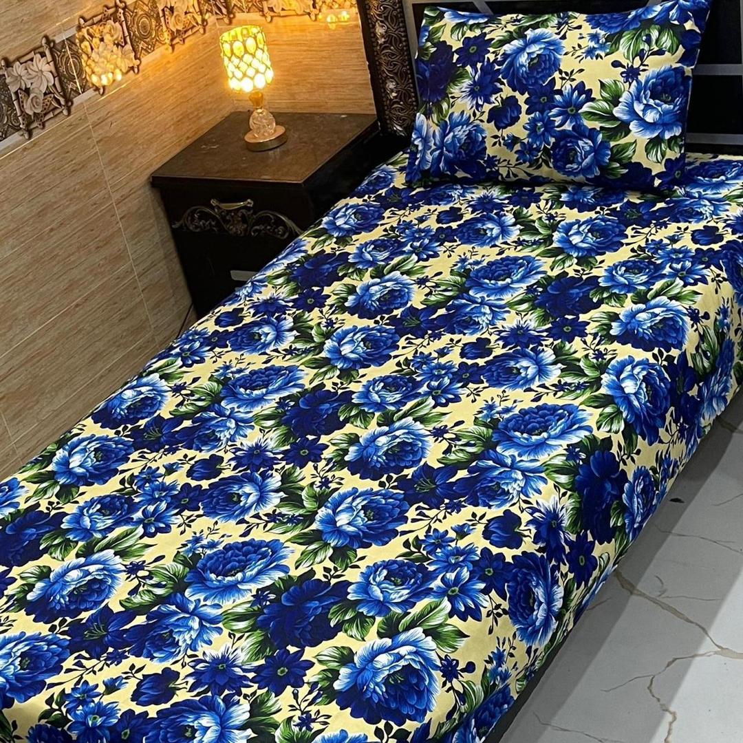 4 Pcs Crystal Cotton Printed Single Bedsheet