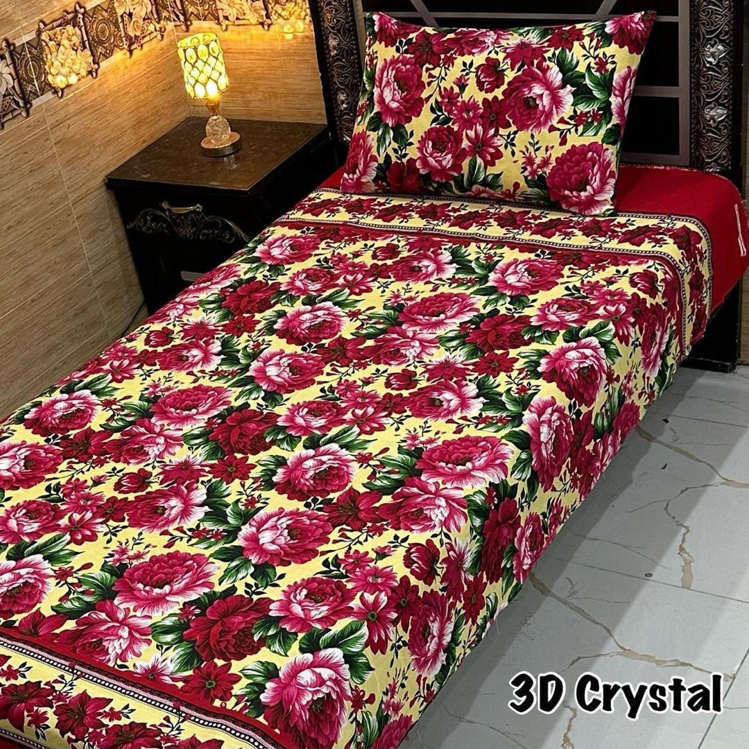 4 Pcs Crystal Cotton Printed Single Bedsheet