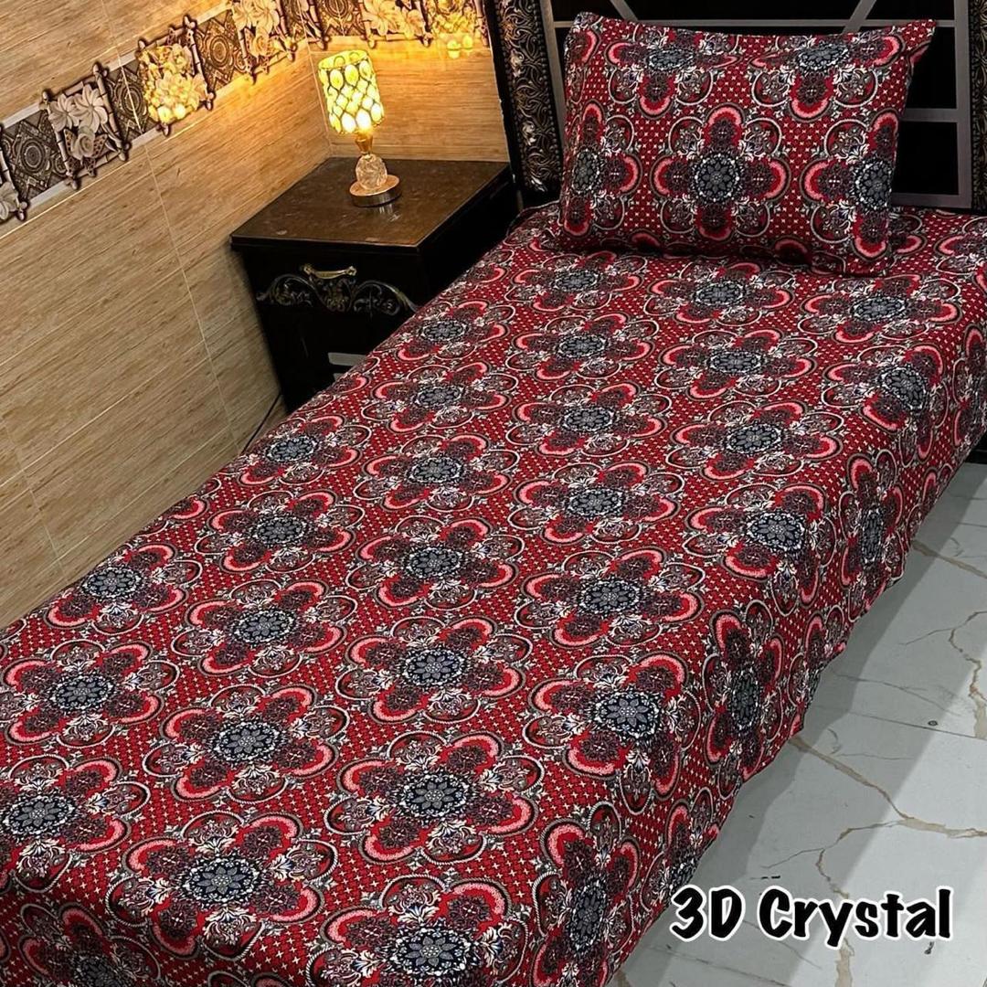 4 Pcs Crystal Cotton Printed Single Bedsheet