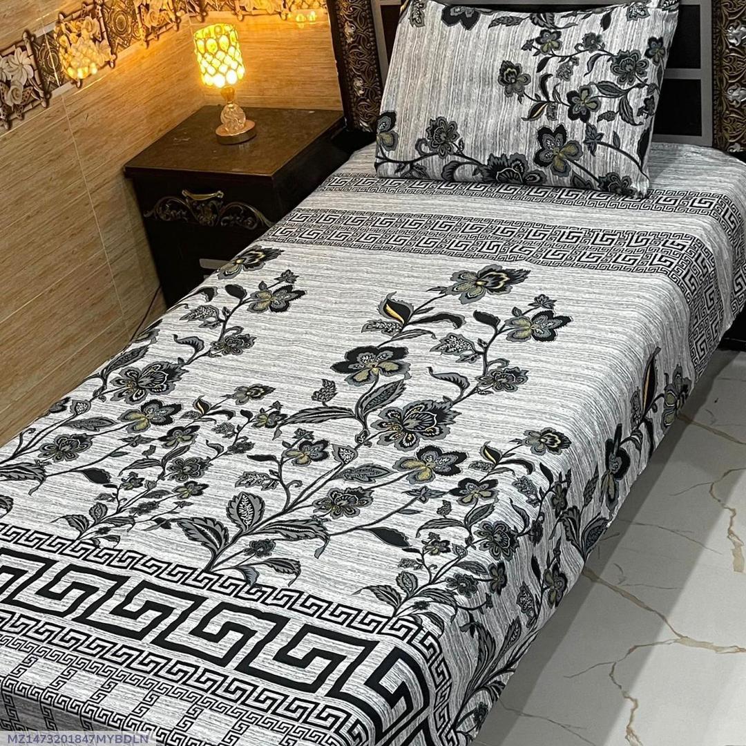 4 Pcs Crystal Cotton Printed Single Bedsheet