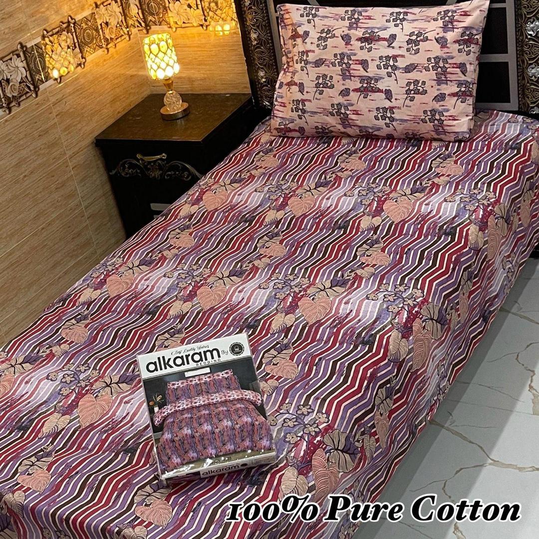4 Pcs Cotton Printed Single Bedsheet