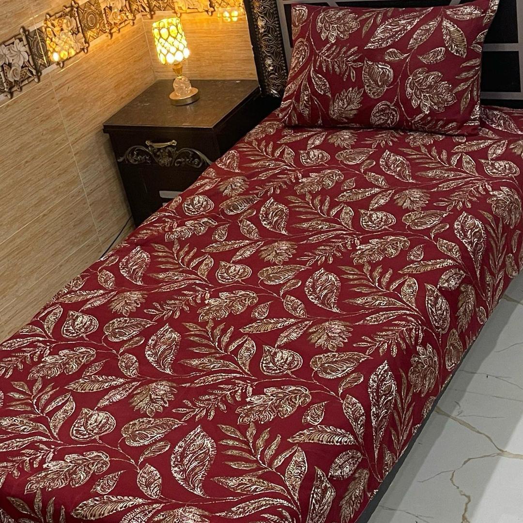 4 Pcs Crystal Cotton Printed Single Bedsheet