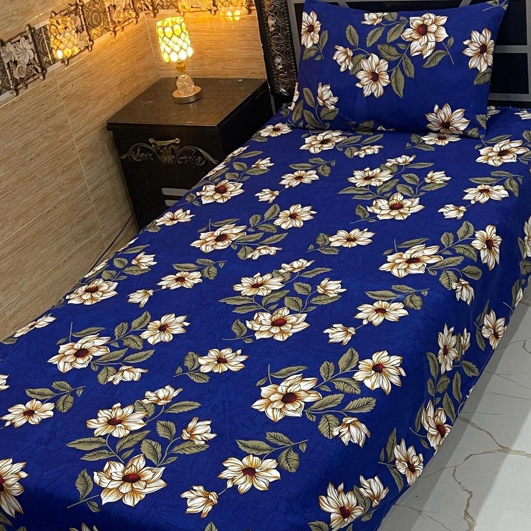 4 Pcs Crystal Cotton Printed Single Bedsheet