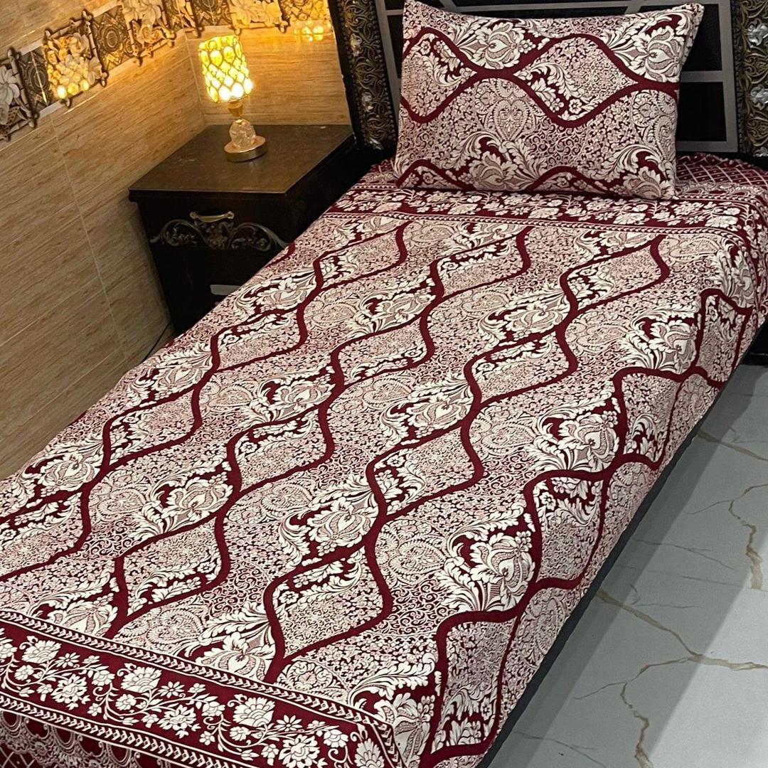 4 Pcs Crystal Cotton Printed Single Bedsheet