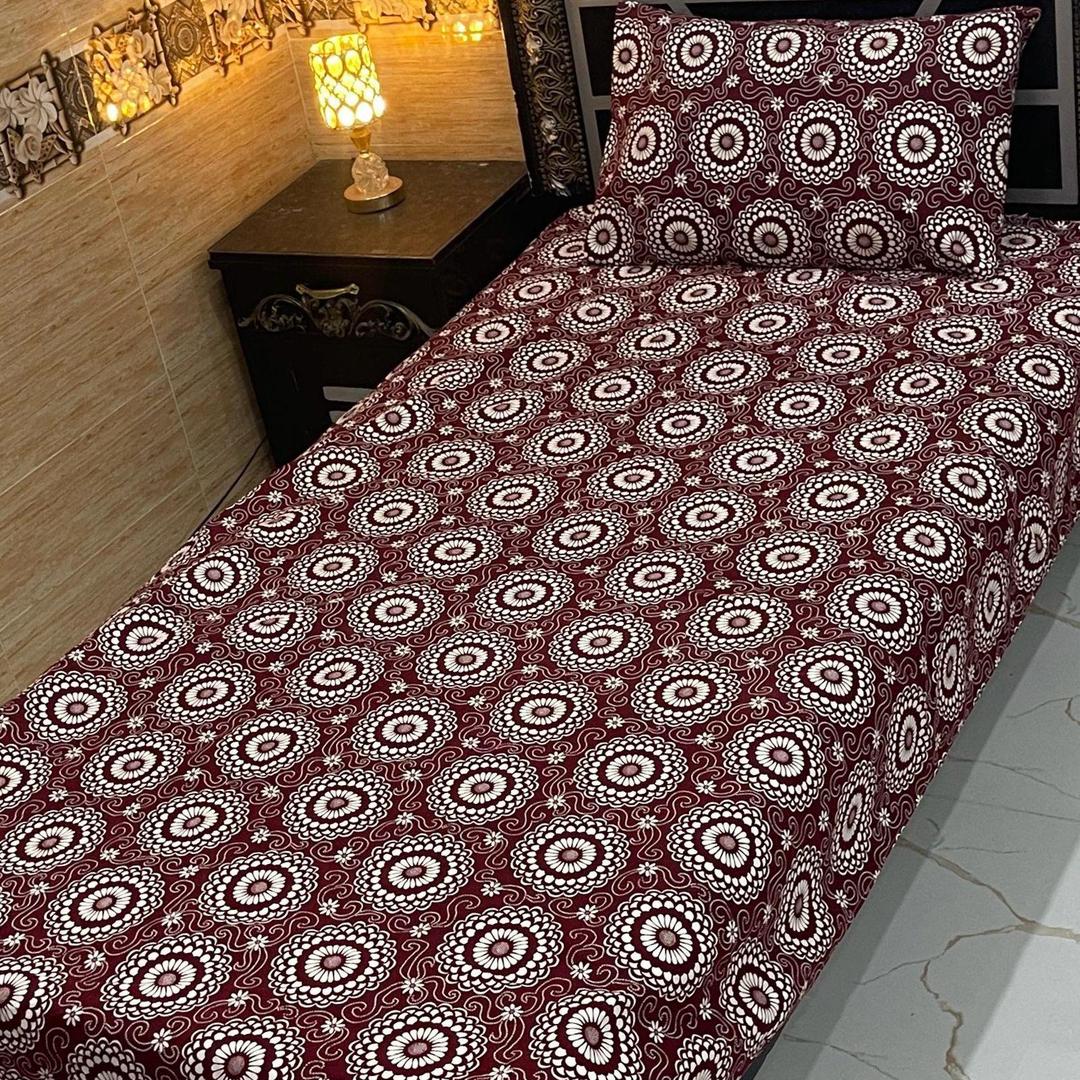 4 Pcs Crystal Cotton Printed Single Bedsheet