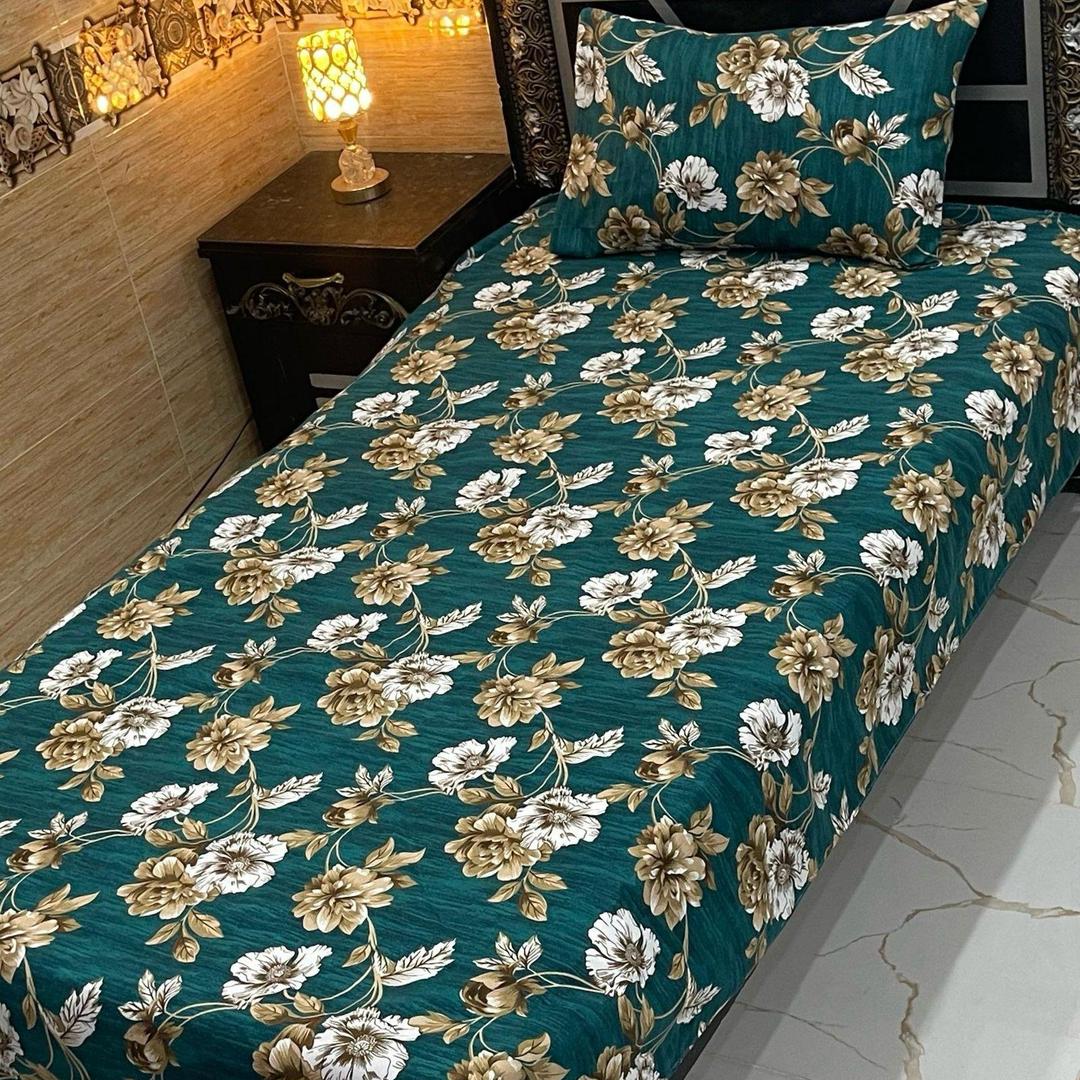 4 Pcs Crystal Cotton Printed Single Bedsheet