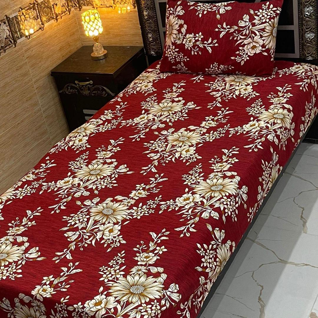 4 Pcs Crystal Cotton Printed Single Bedsheet