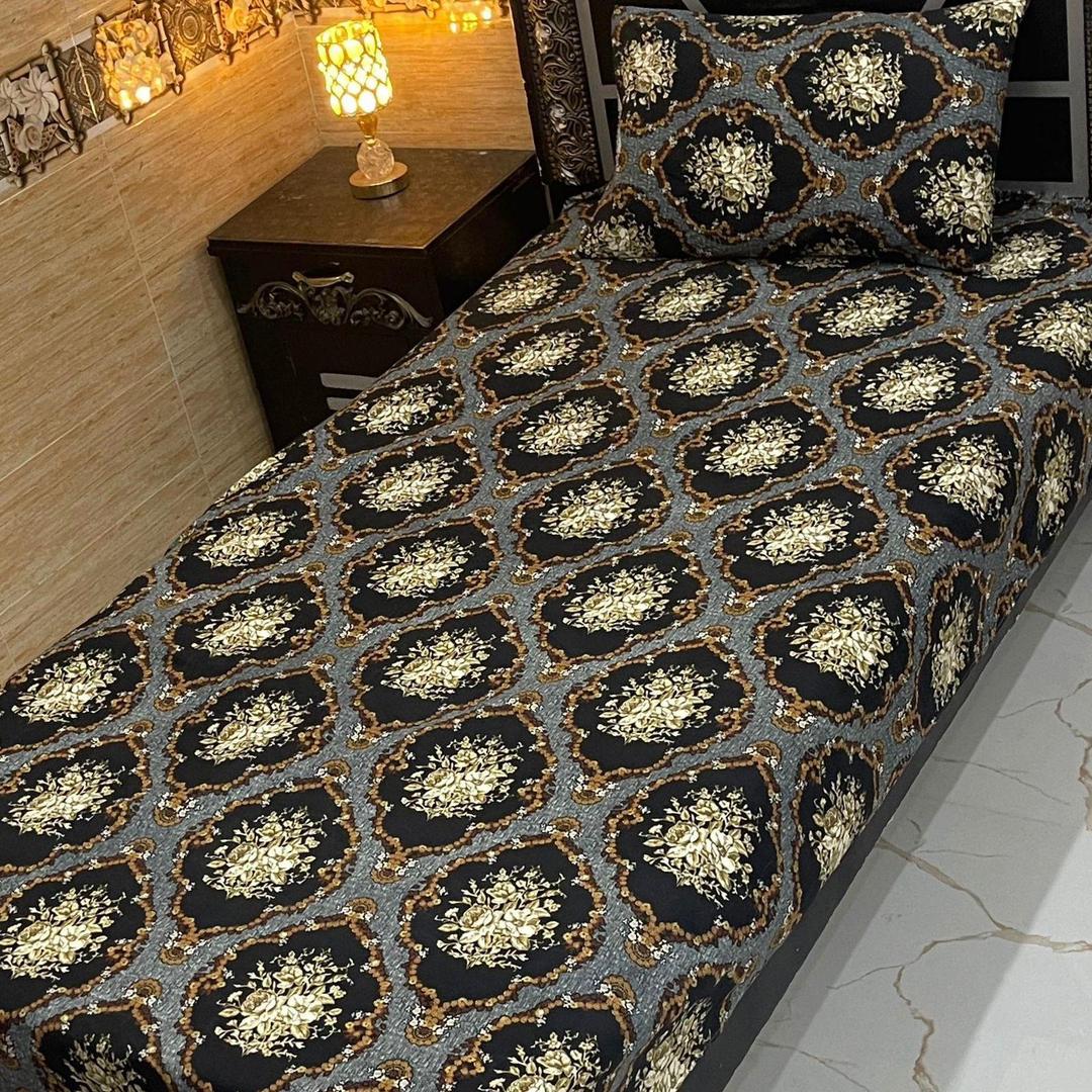 4 Pcs Crystal Cotton Printed Single Bedsheet