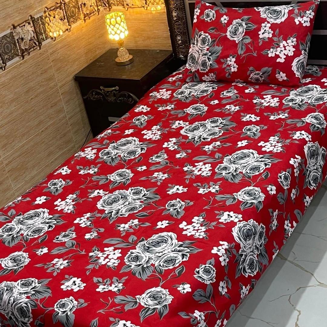 4 Pcs Crystal Cotton Printed Single Bedsheet