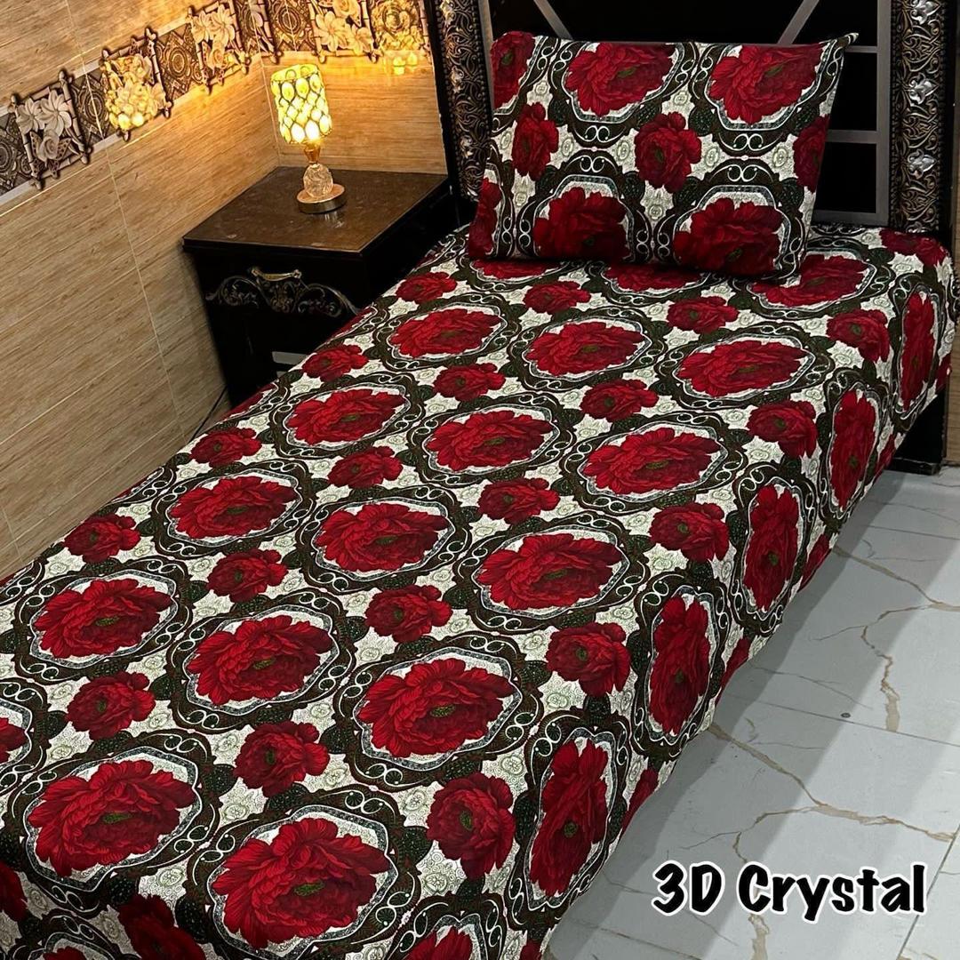 4 Pcs Crystal Cotton Printed Single Bedsheet