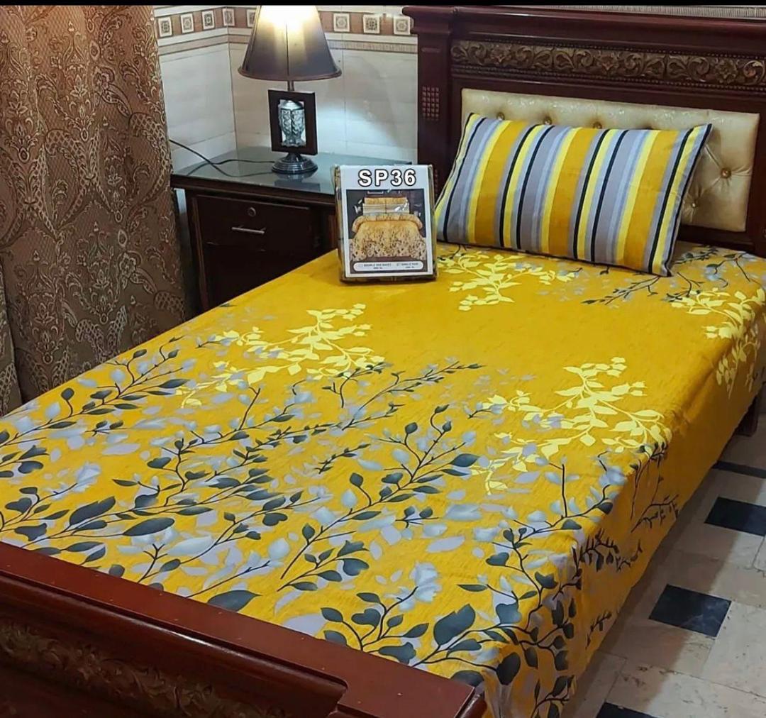 4 Pcs Cotton Salonica Printed Single Bedsheet