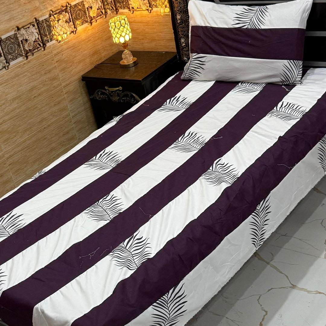 Stylish 2 Pcs Cotton Sotton Patchwork Single Bedsheet