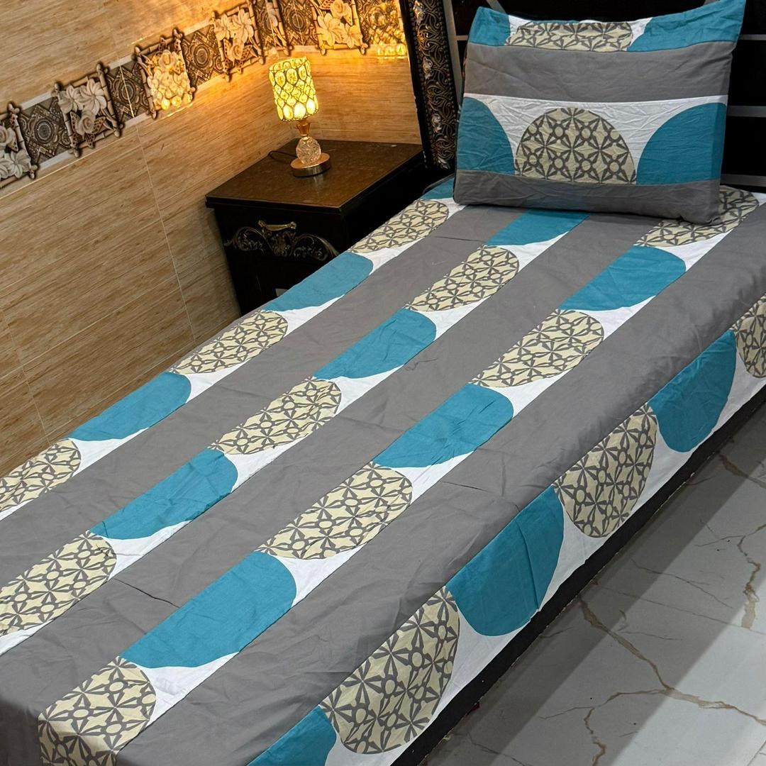 2 Pcs Cotton Sotton Patchwork Single Bedsheet