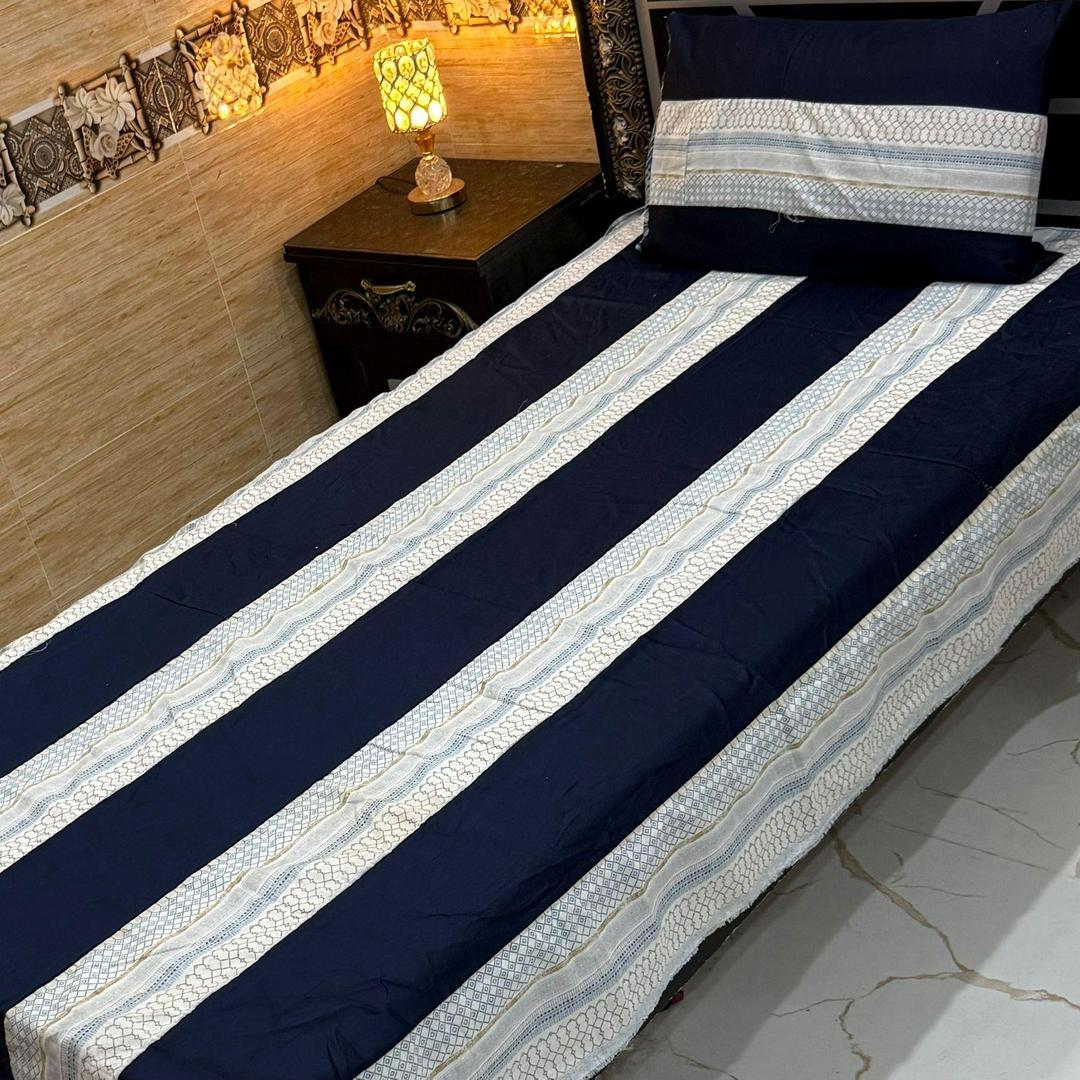 2 Pcs Cotton Sotton Patchwork Single Bedsheet