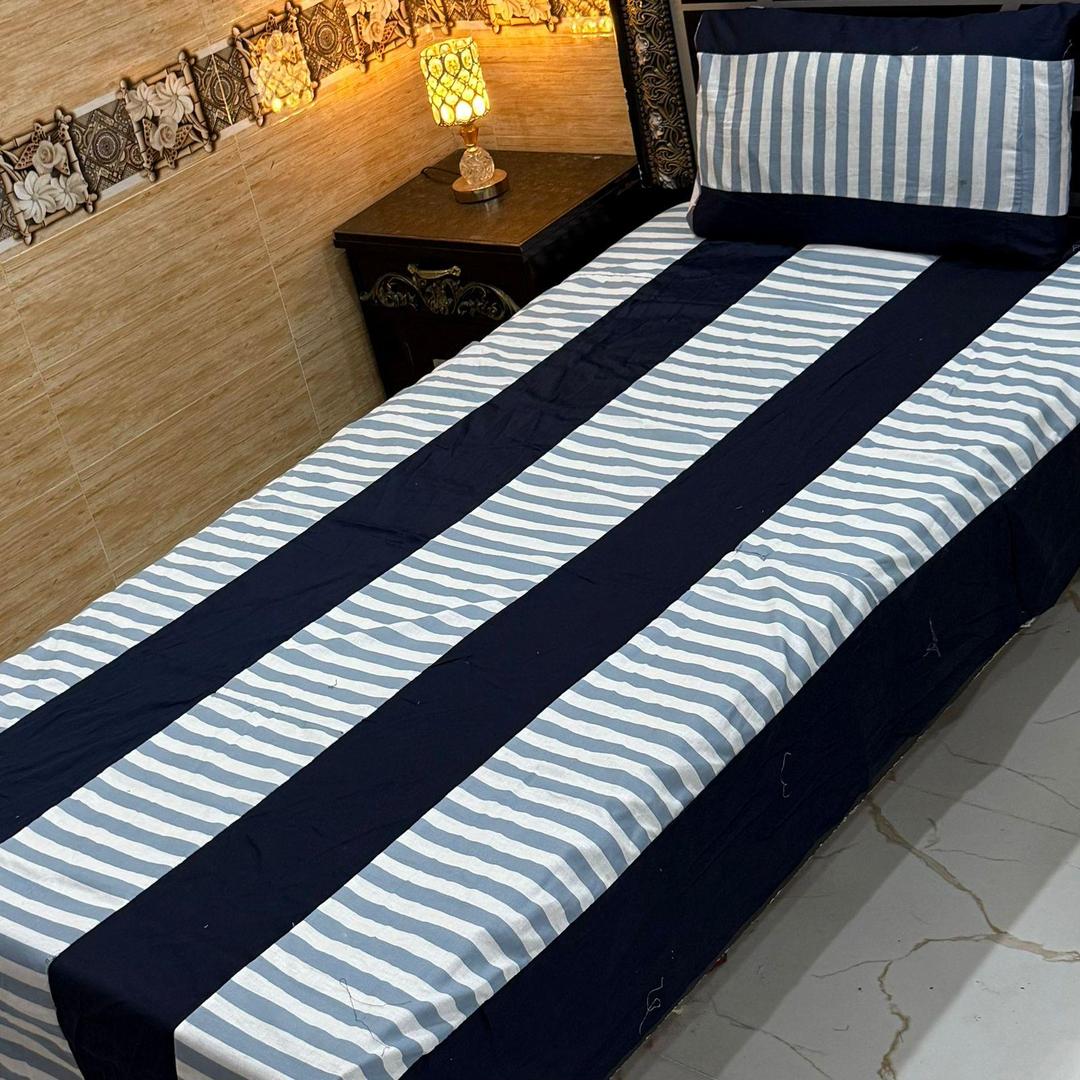 2 Pcs Cotton Sotton Patchwork Single Bedsheet