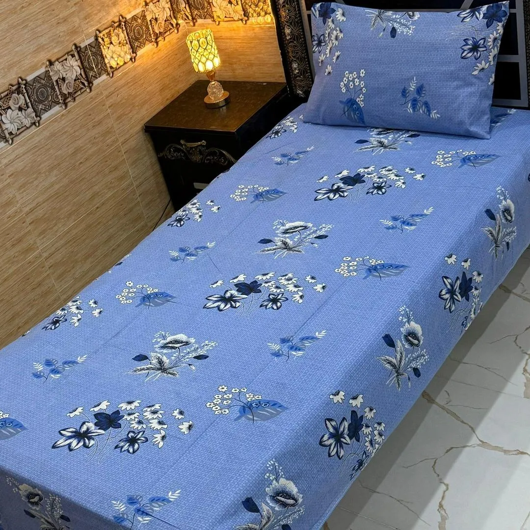 Vibrant 4 Pcs Export Cotton Printed Single Bedsheet