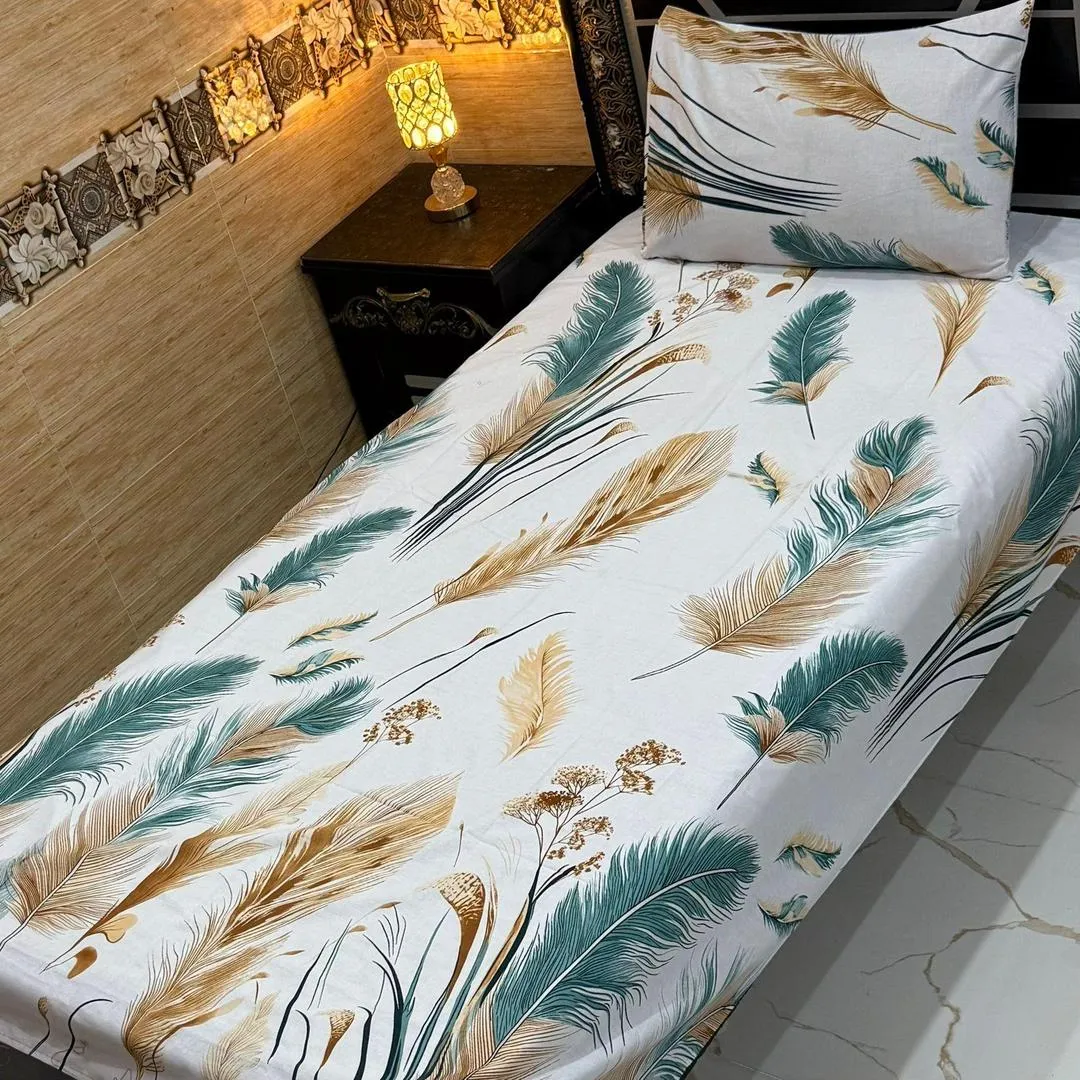 Vibrant 4 Pcs Export Cotton Printed Single Bedsheet