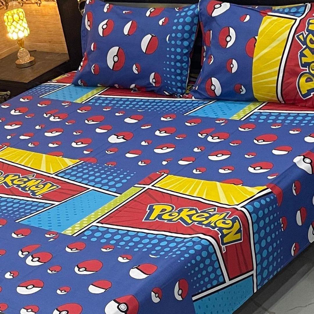 Stylish Printed Cotton King Size Bedsheet with 3 Pcs