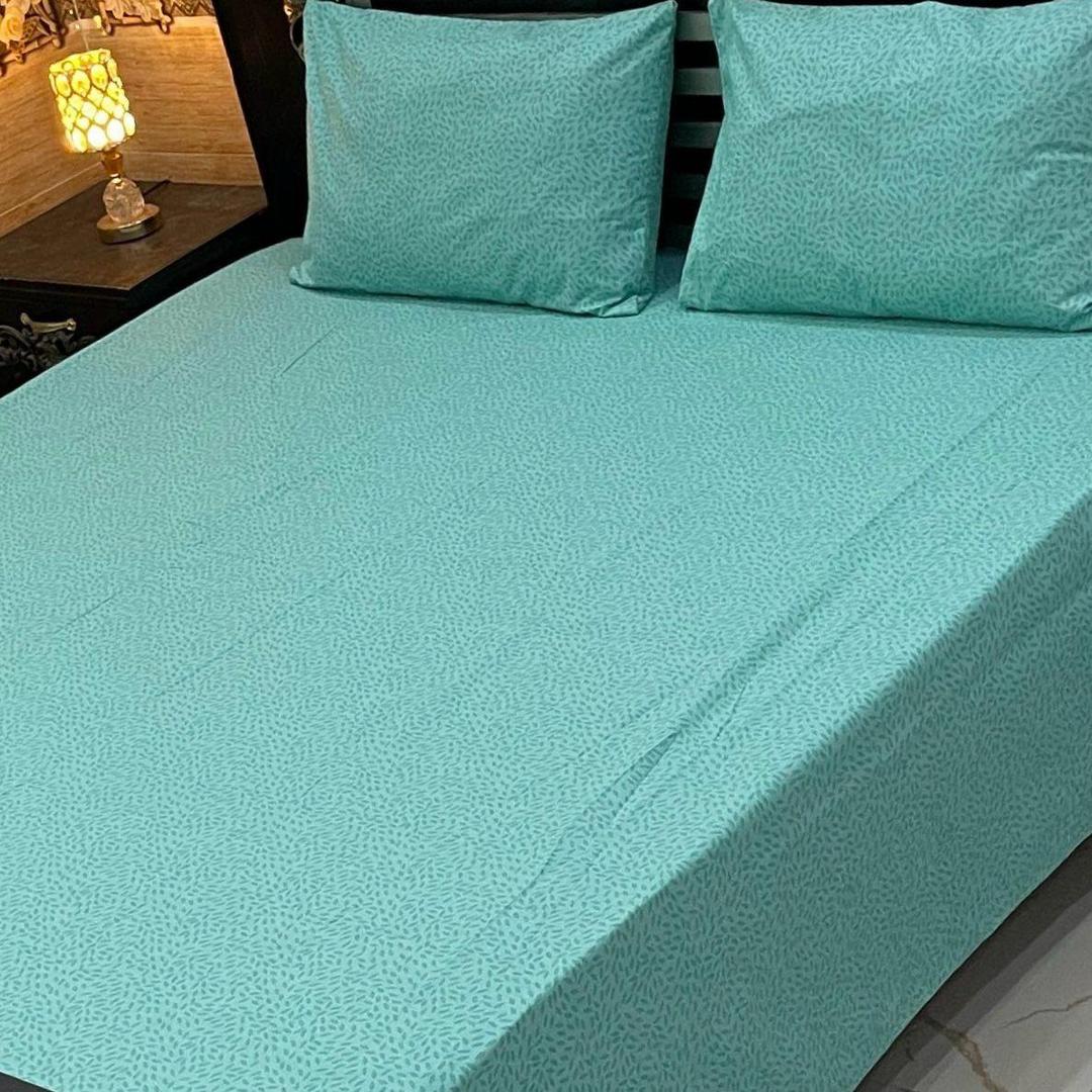 3 Pcs Cotton Printed Double Bedsheet