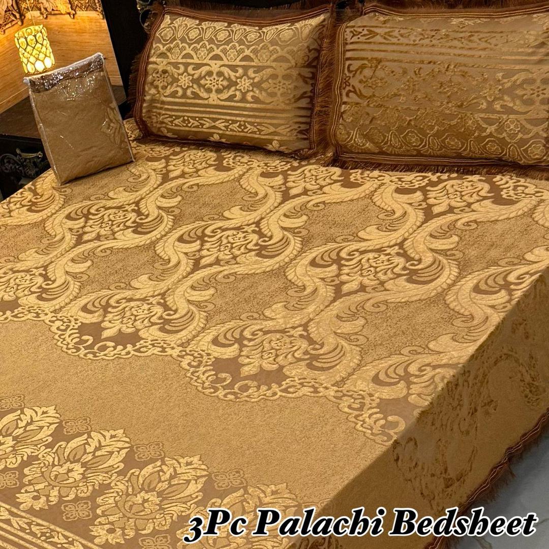 3 Pcs Palachi Embossed Double Bedsheet
