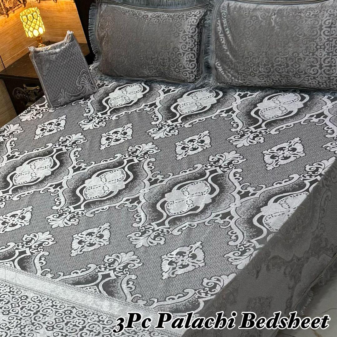 3 Pcs Palachi Embossed Double Bedsheet