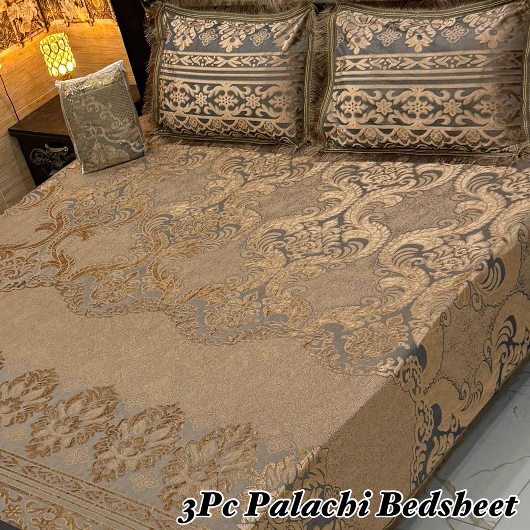 3 Pcs Palachi Embossed Double Bedsheet