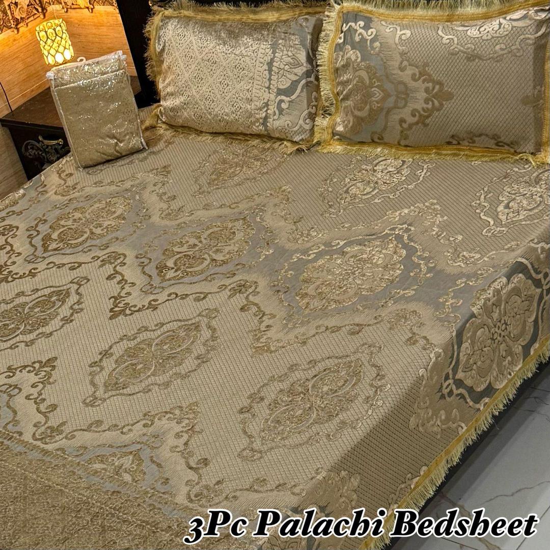 3 Pcs Palachi Embossed Double Bedsheet