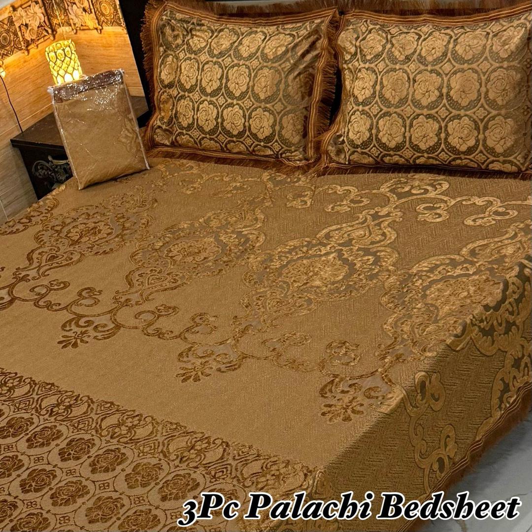 3 Pcs Palachi Embossed Double Bedsheet