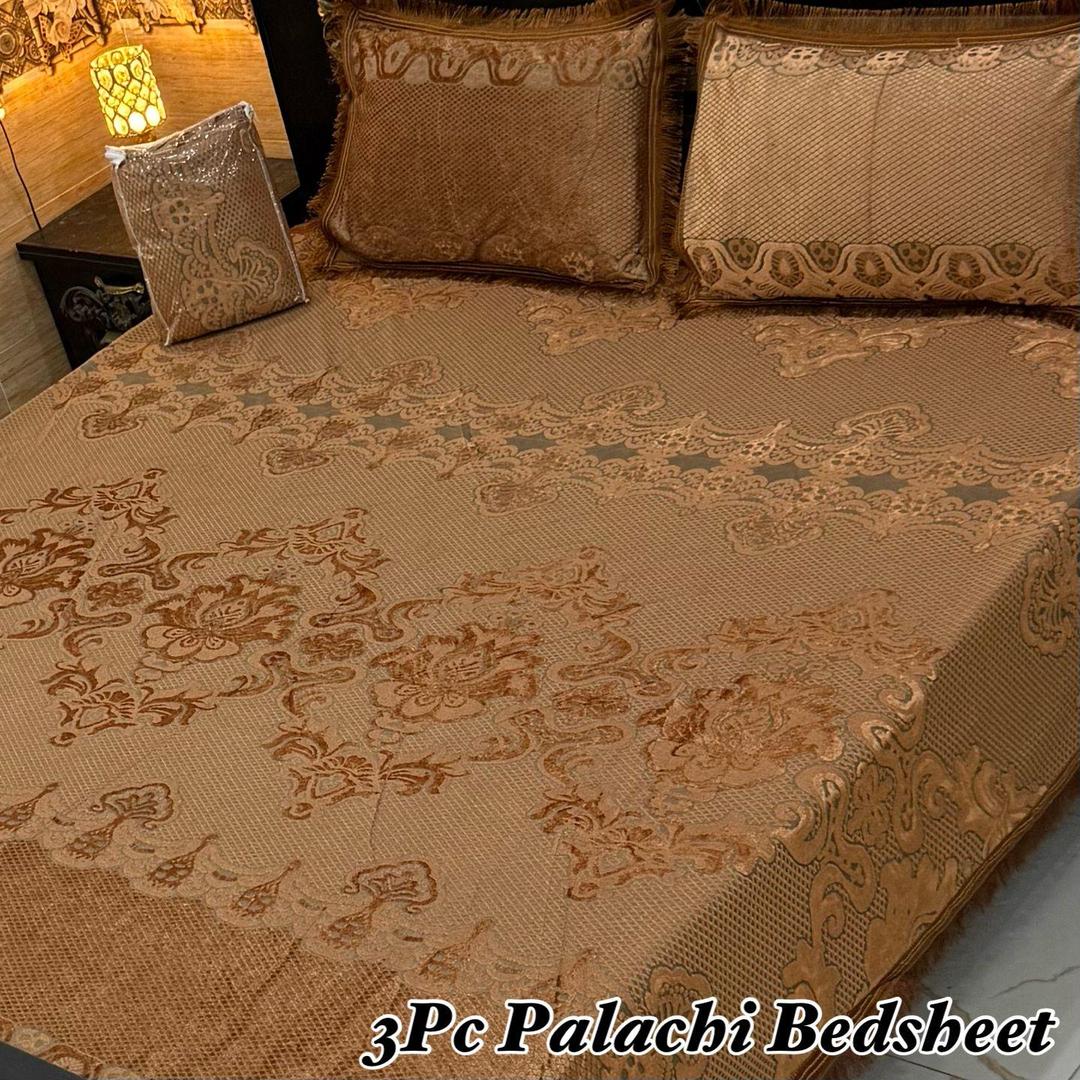 3 Pcs Palachi Embossed Double Bedsheet