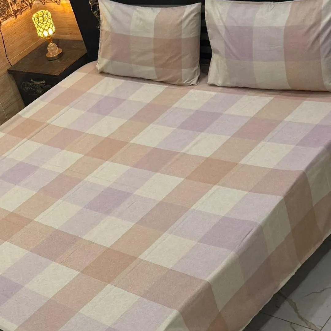 Vibrant 3 Pcs Export Cotton Printed Double Bedsheet