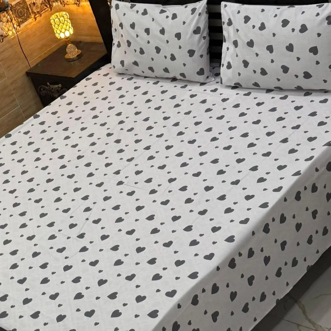Vibrant 3 Pcs Export Cotton Printed Double Bedsheet