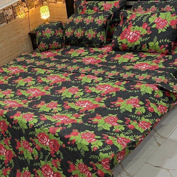 Luxurious Double Bed Comforter Set - 7 Pcs Printed Mix Cotton Collection