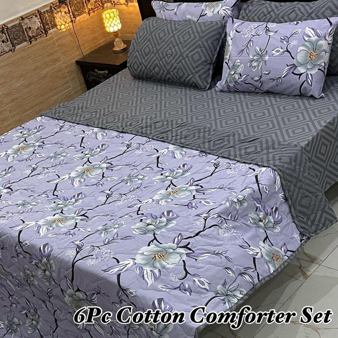 6 Pcs Cotton Printed Comforter Set