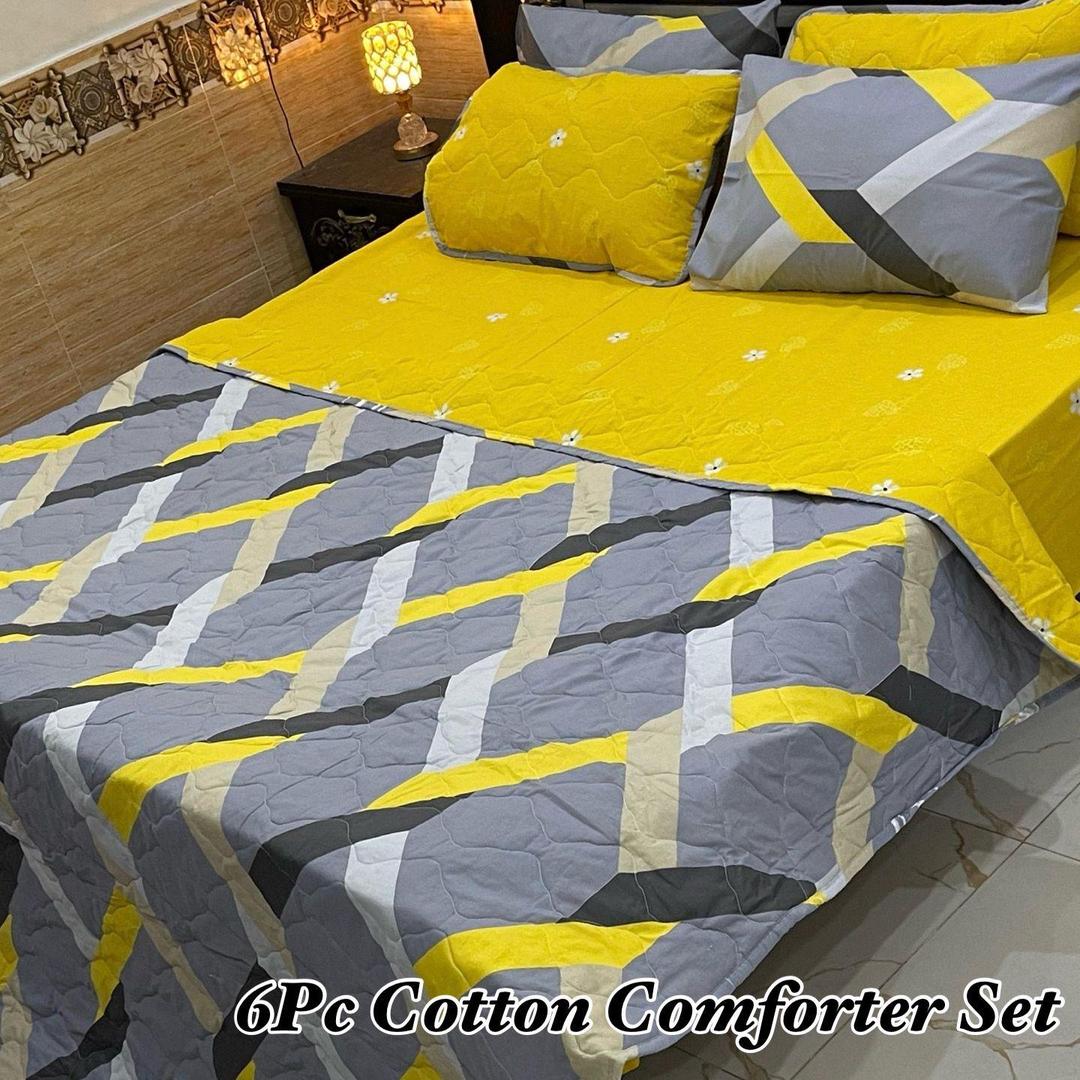 6 Pcs Cotton Printed Comforter Set