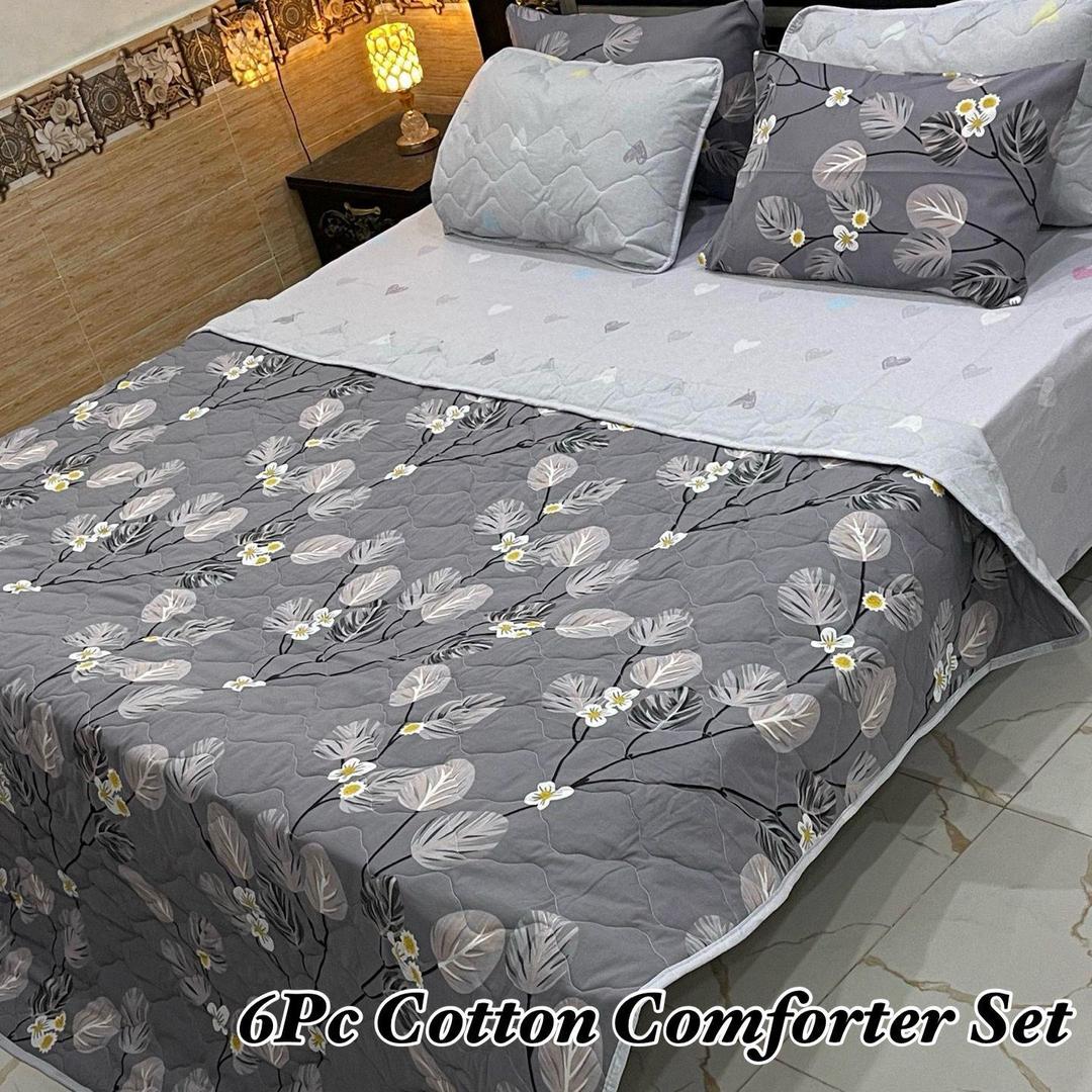 6 Pcs Cotton Printed Comforter Set
