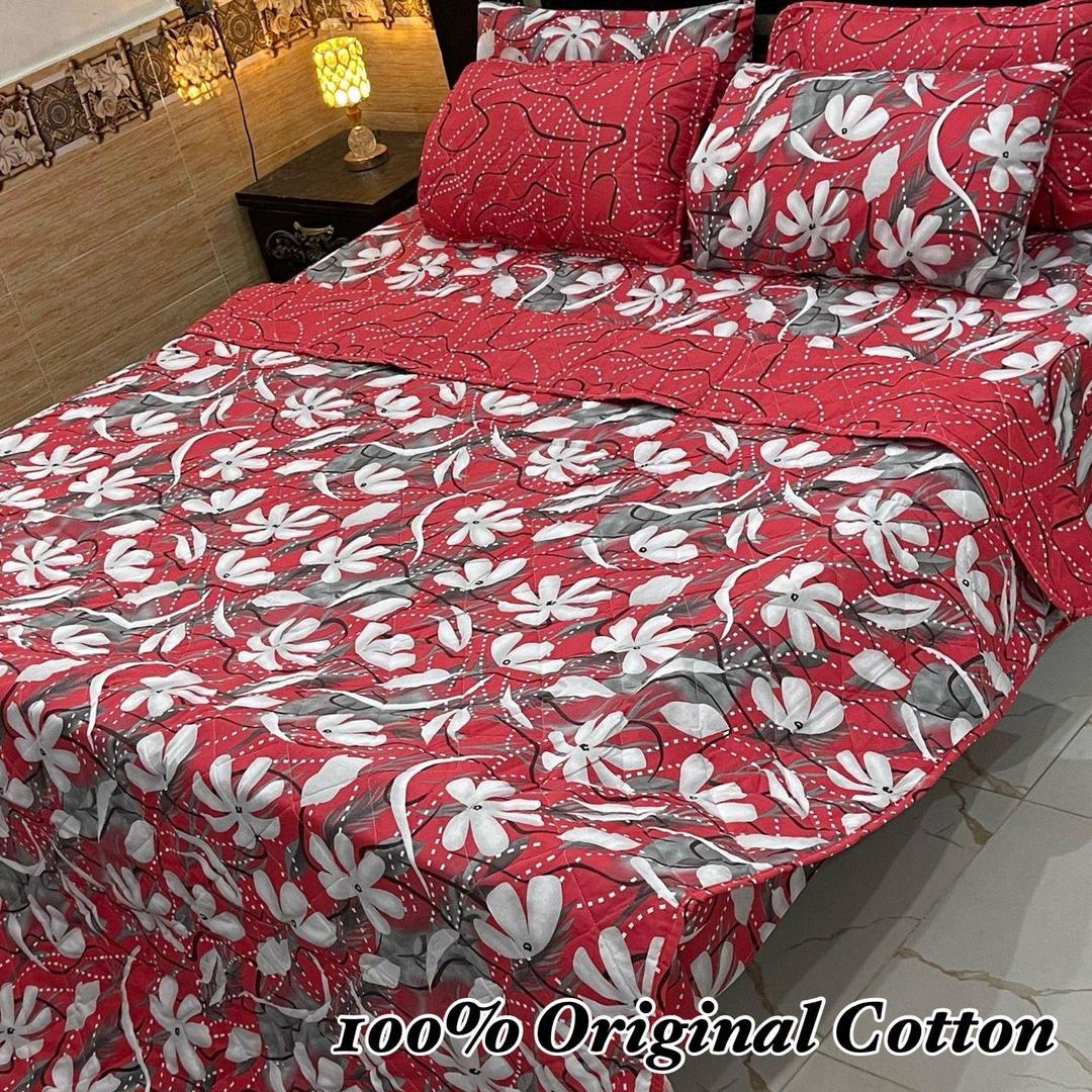 6 Pcs Cotton Printed Comforter Set