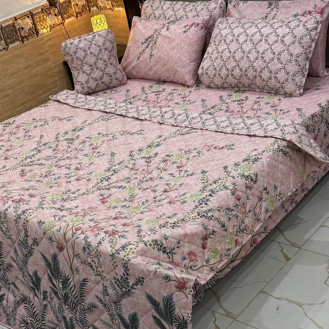 7 Pcs Cotton Salonica Printed Comforter Set