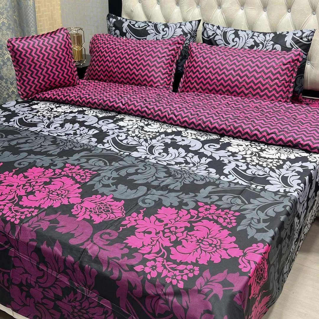 7 Pcs Cotton Salonica Printed Comforter Set