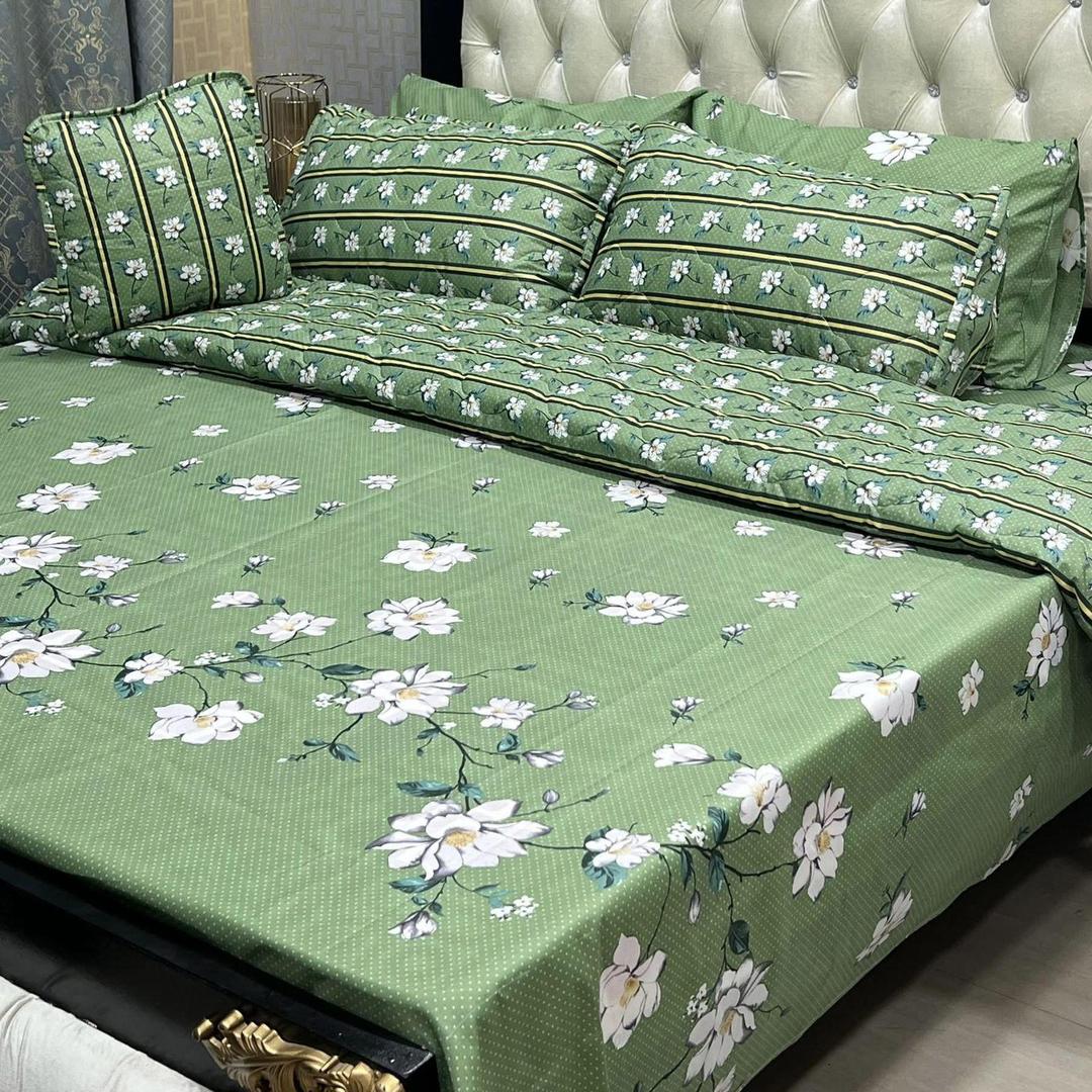 7 Pcs Cotton Salonica Printed Comforter Set