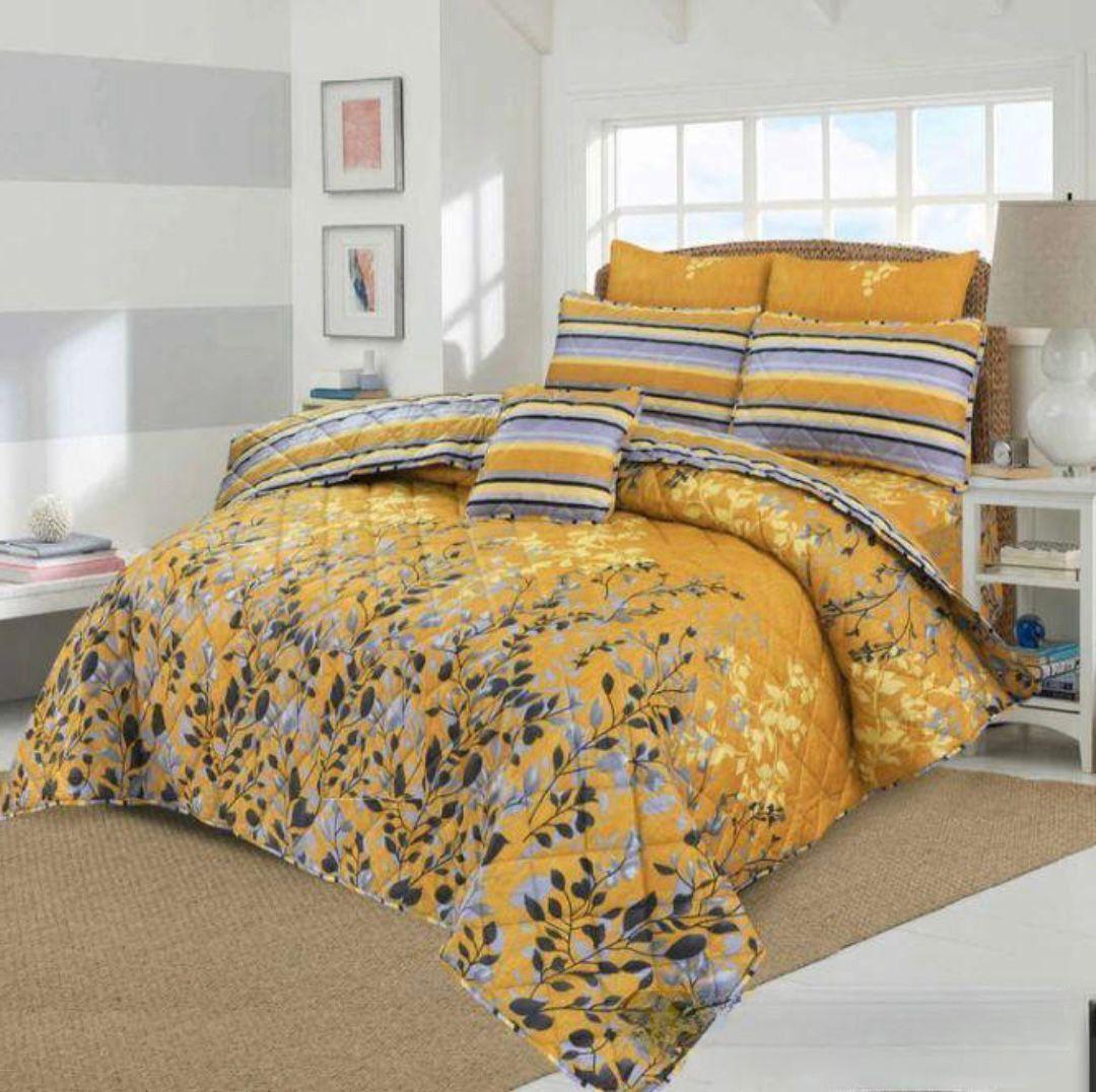 7 Pcs Cotton Salonica Printed Comforter Set