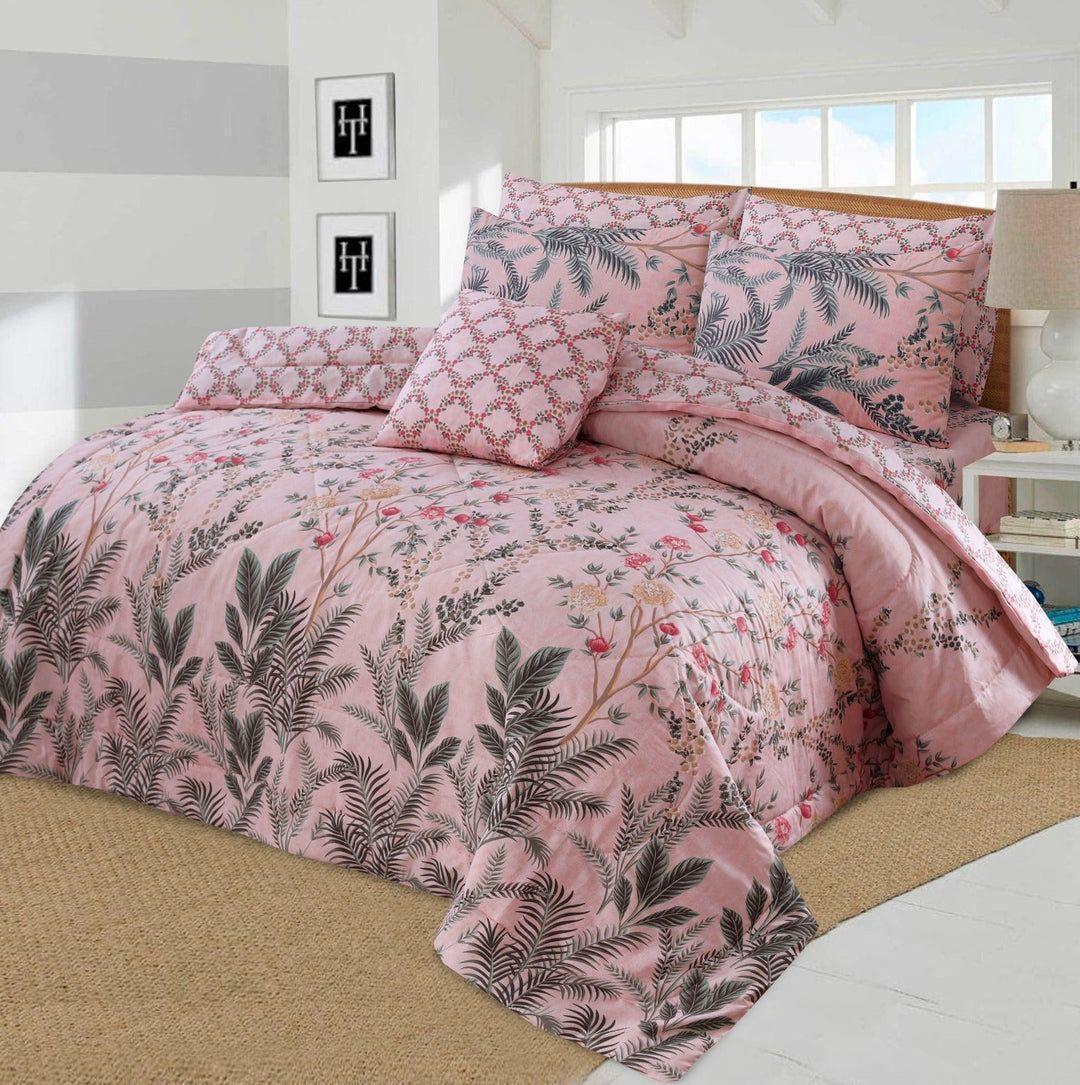 7 Pcs Cotton Salonica Printed Comforter Set