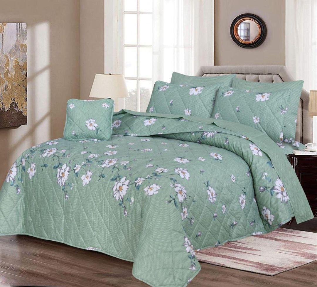 7 Pcs Cotton Salonica Printed Comforter Set