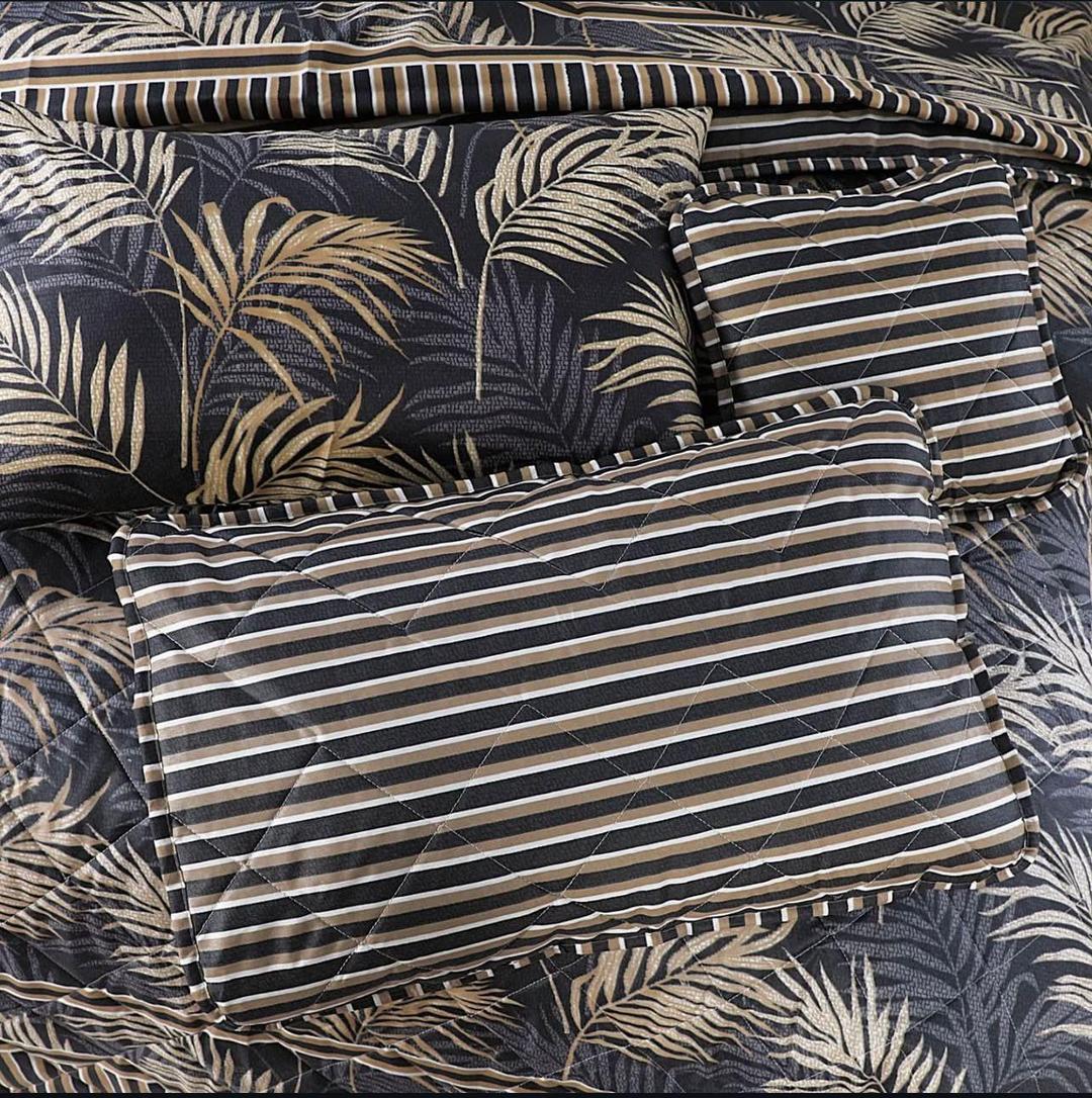 7-Piece Cotton Tropical Palm Leaf Comforter Set