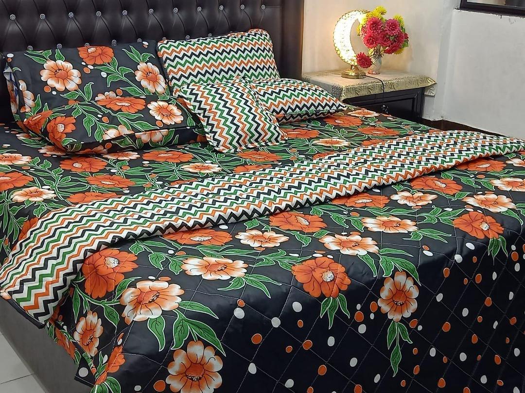 7 Pcs Cotton Salonica Printed Comforter Set