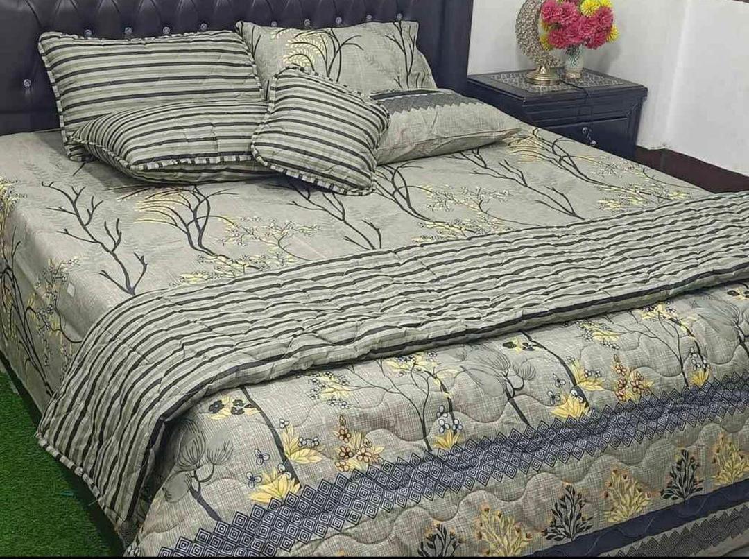 7 Pcs Cotton Salonica Printed Comforter Set