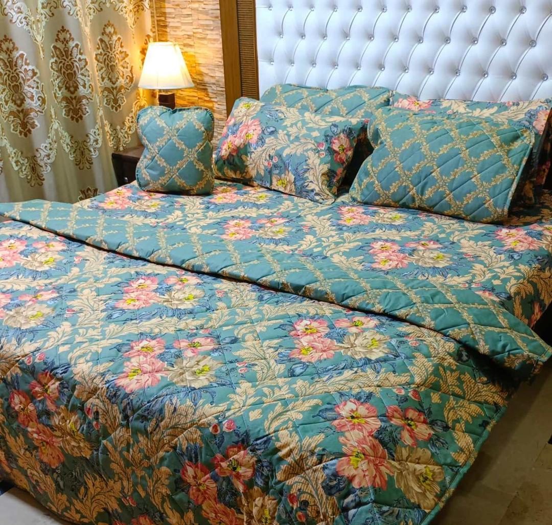 7 Pcs Cotton Salonica Printed Comforter Set