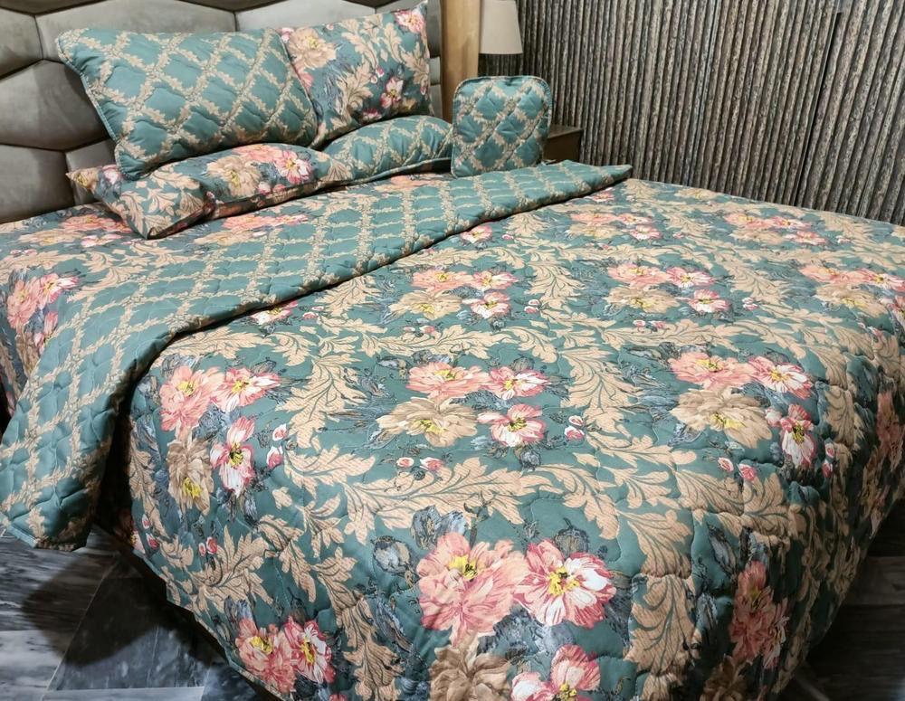 7 Pcs Cotton Salonica Printed Comforter Set