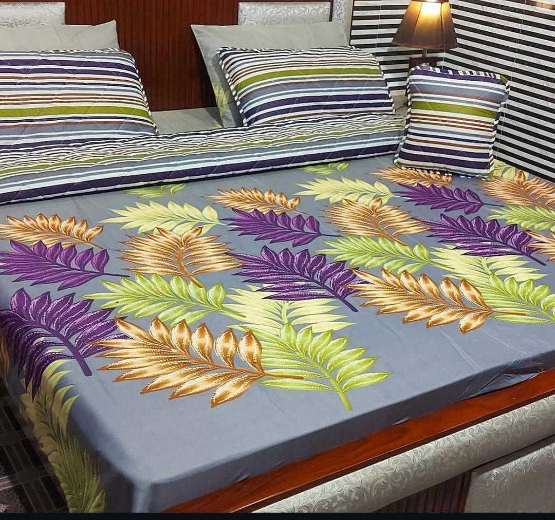 7 Pcs Cotton Salonica Printed Comforter Set