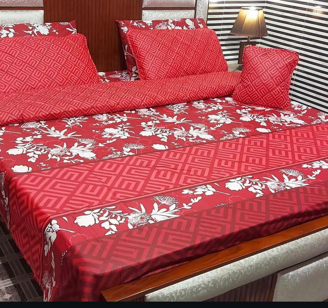 7 Pcs Cotton Salonica Printed Comforter Set